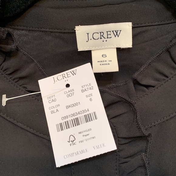 J. Crew Long-Sleeve Top With Ruffles NEW! - Picture 7 of 10